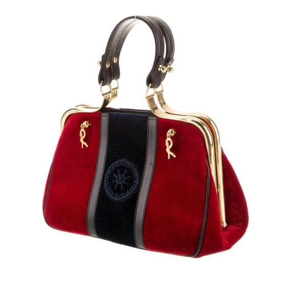 ROBERTA DI CAMERINO red velvet handle bag - Picture 2 of 4